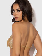 Bellvian™ Rhinestone Dangle V-Neck Bra