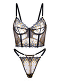 Chic Luxe Noir & Gold Lingerie Set