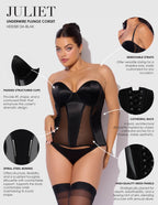 Juliet Satin & Mesh Underwire Corset