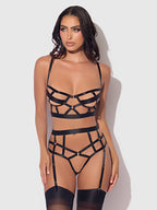 Devon Open Cup Bra & Crotchless Set