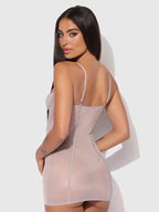 Bellvian™ Presley Shine Mesh & Rhinestone Chemise & G-String Set