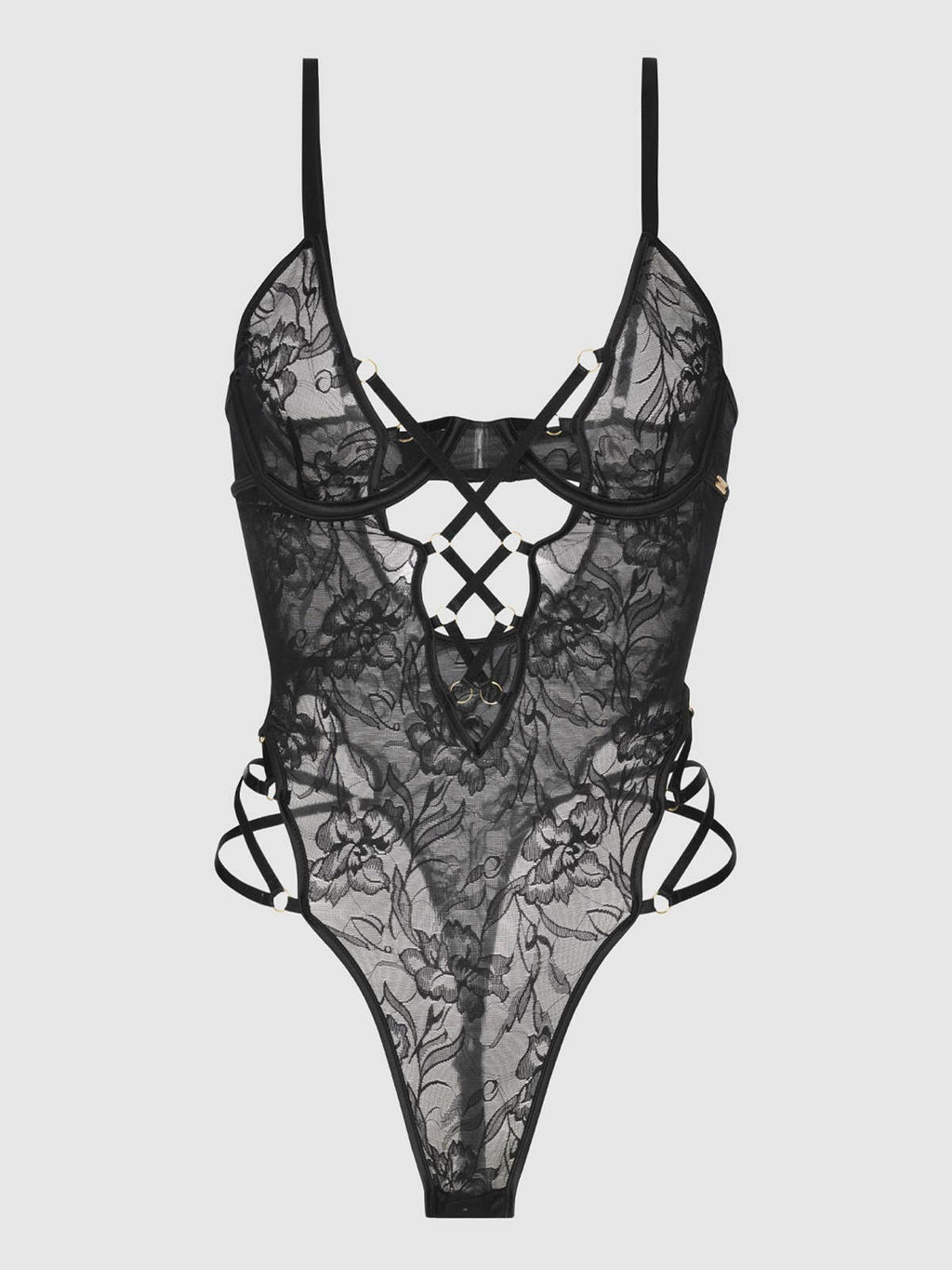 Flora Strappy Lace Teddy