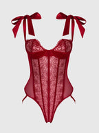 Bellvian™ Rosalie Rouge Strappy Lace Teddy