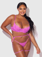 Bellvian™ Reanna Lace & Chain Bra, Garter & G-String Set