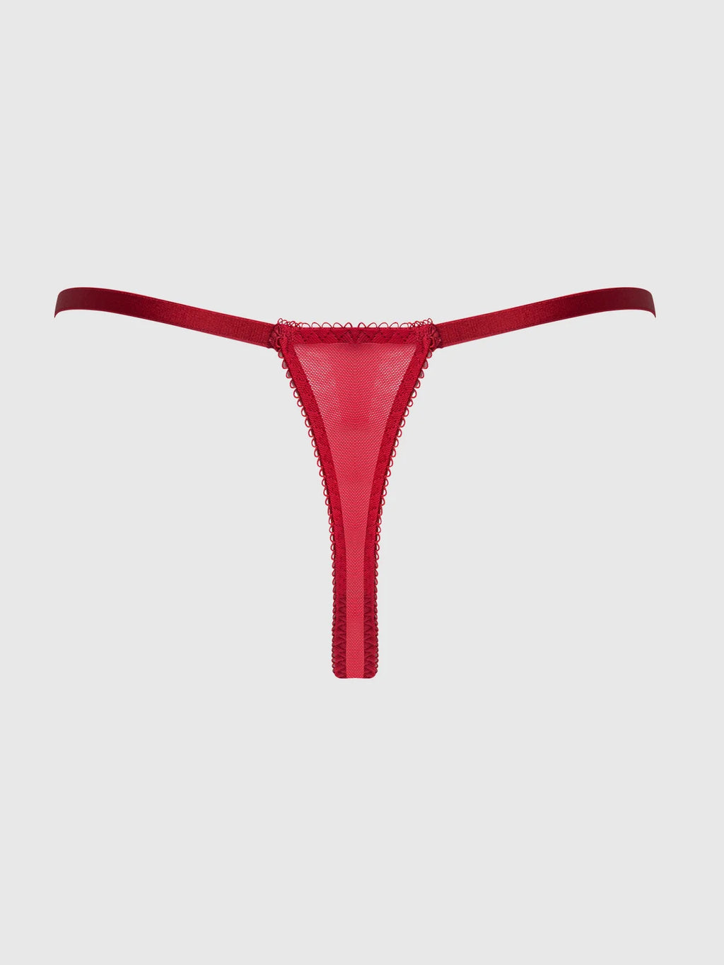 Bellvian™ Rosalie Embroidered Lace & Mesh Crotchless Thong