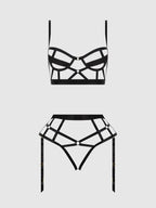 Devon Open Cup Bra & Crotchless Set
