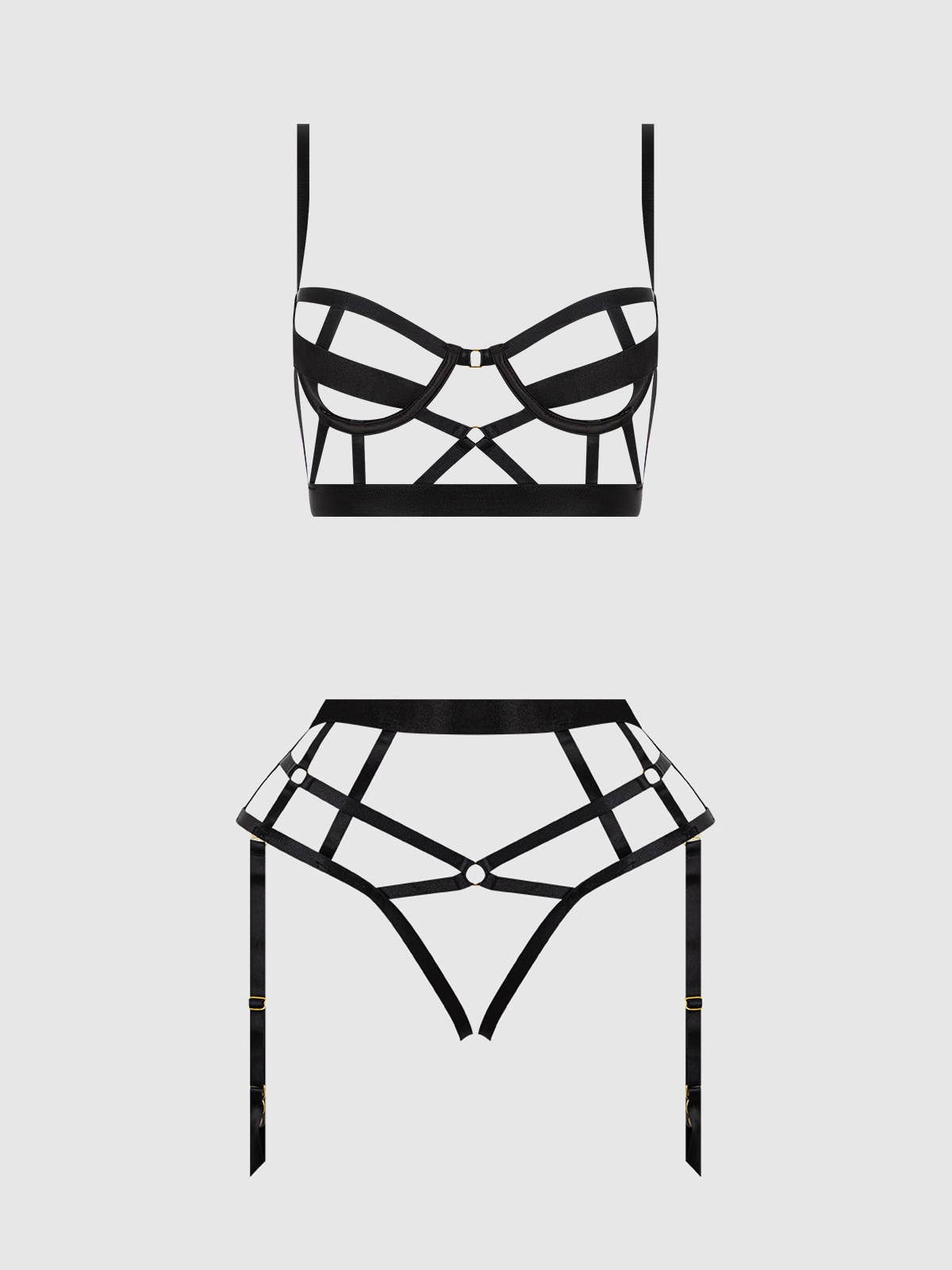 Devon Open Cup Bra & Crotchless Set