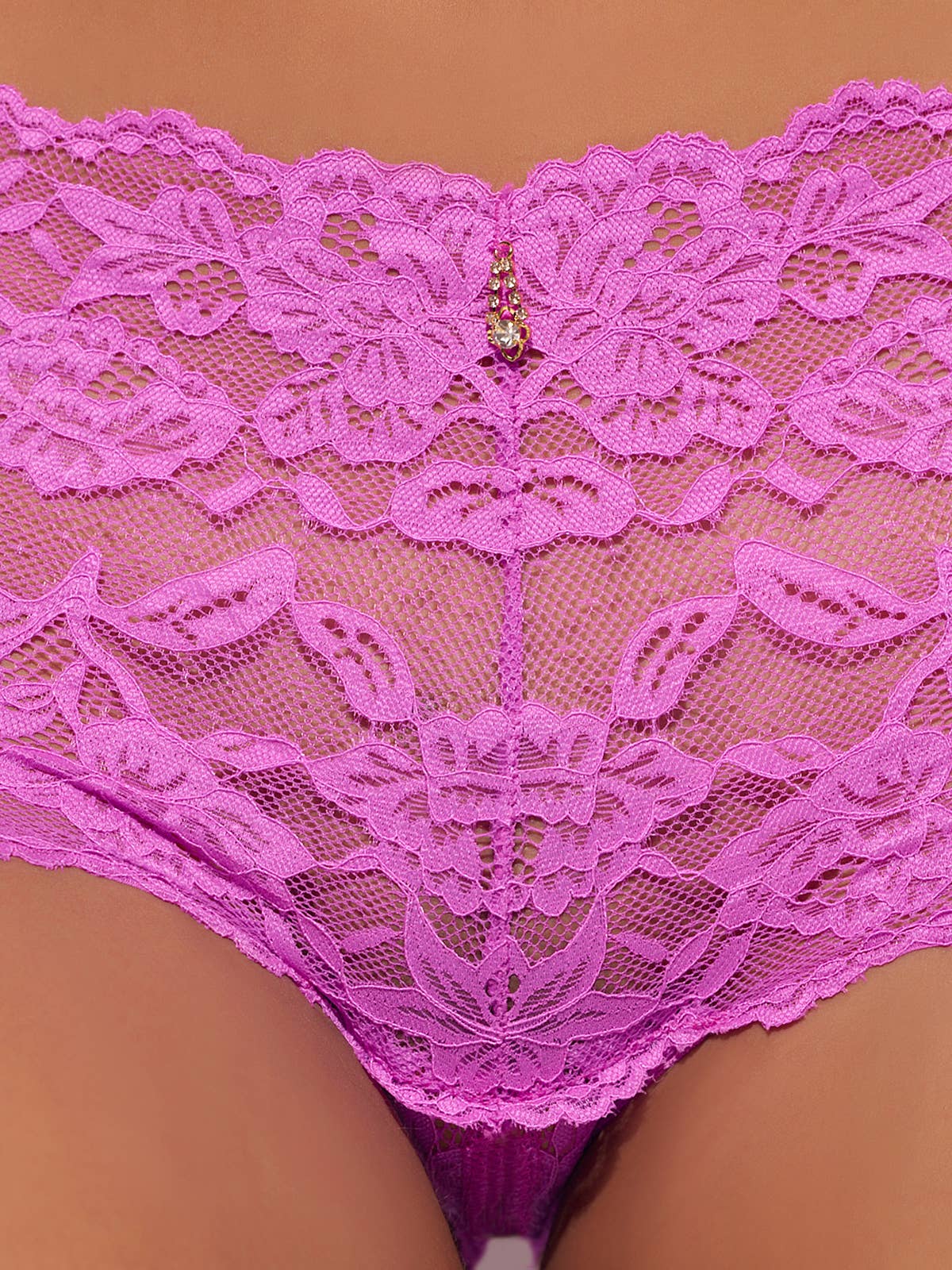 Bella Lace Crotchless Cheeky Panty
