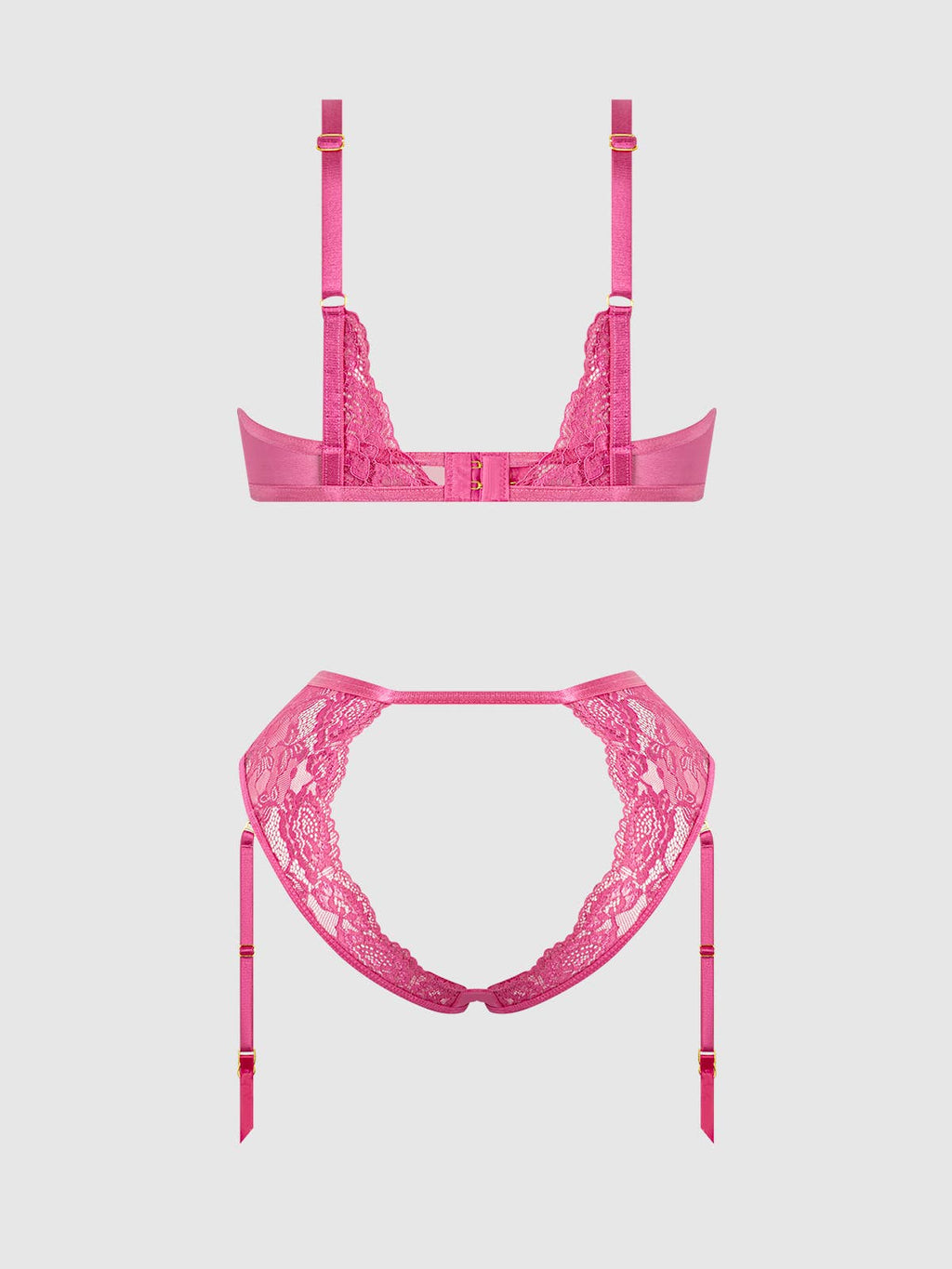 Harlow Lace Underwire Bra & High Waist Backless Panty Set