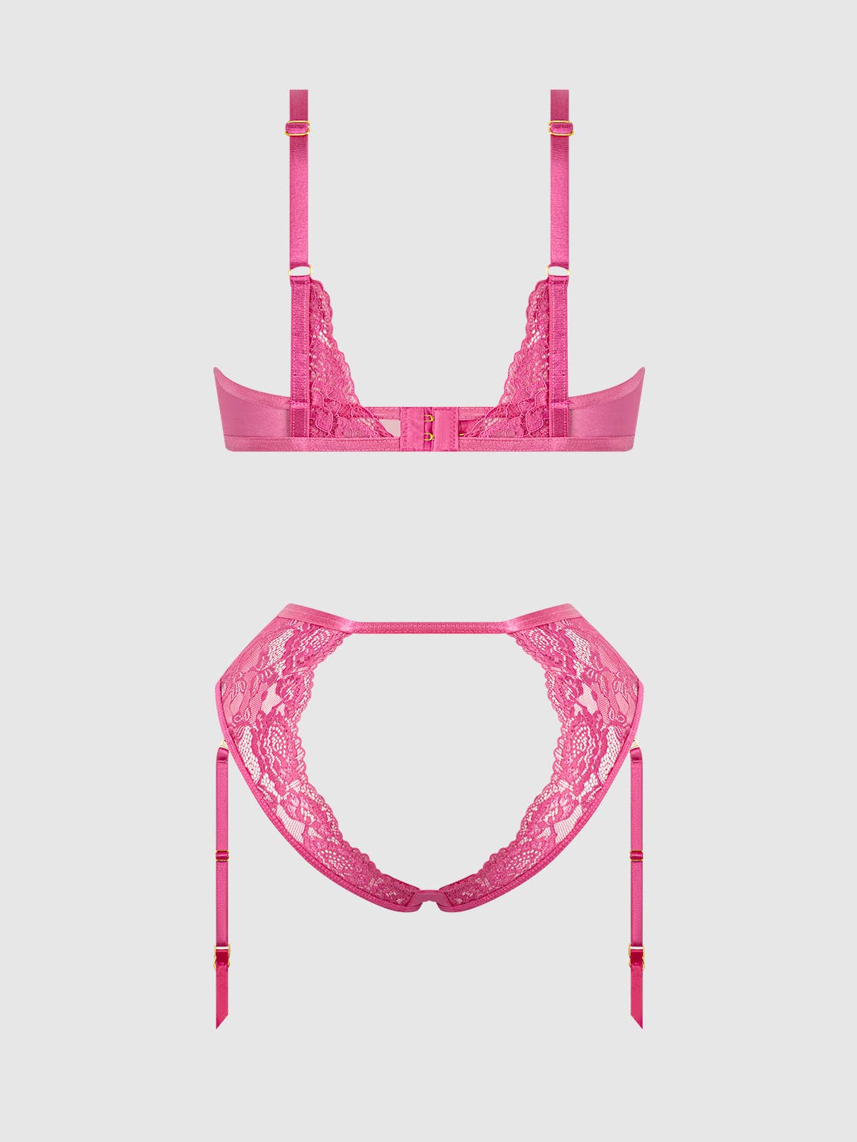 Harlow Lace Underwire Bra & High Waist Backless Panty Set