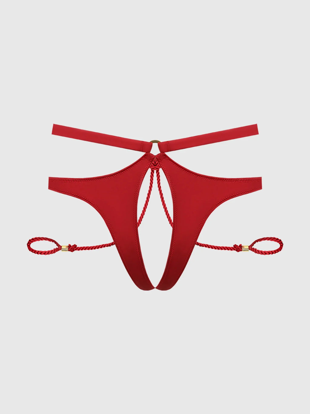 Iryna Silky Micro & Rope Crotchless & Hand Cuff Hipster