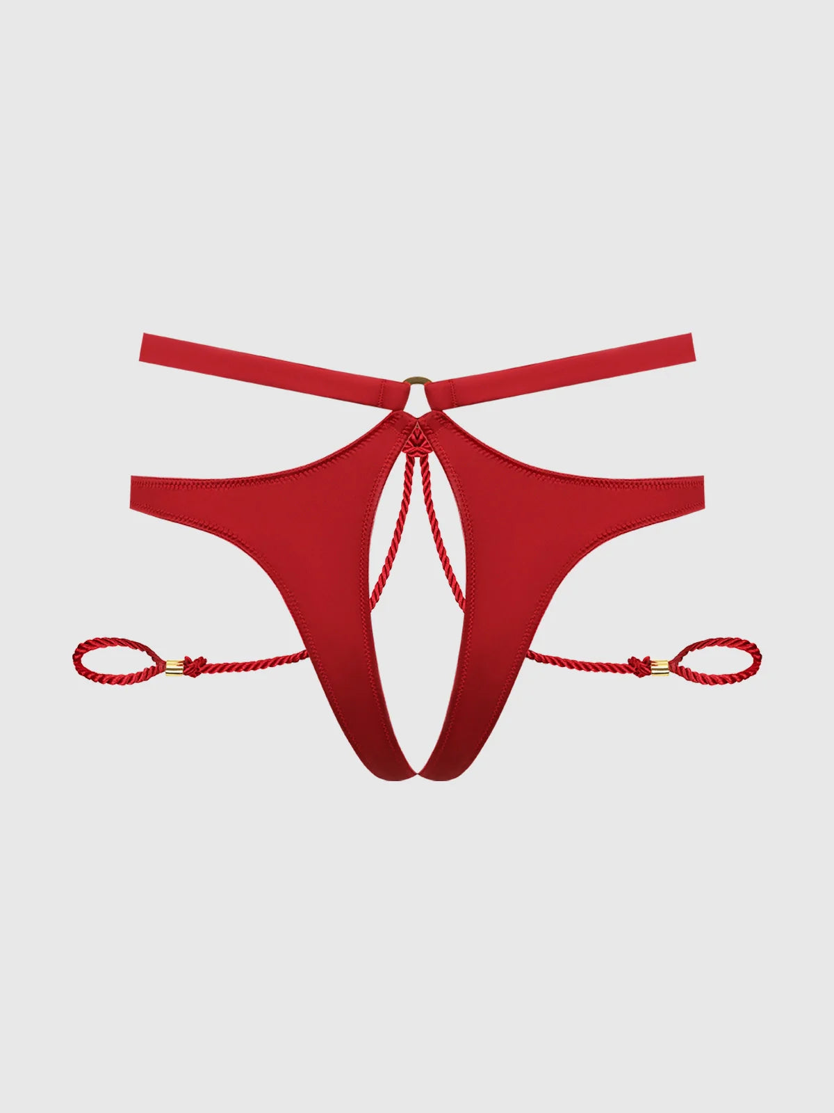 Iryna Silky Micro & Rope Crotchless & Hand Cuff Hipster