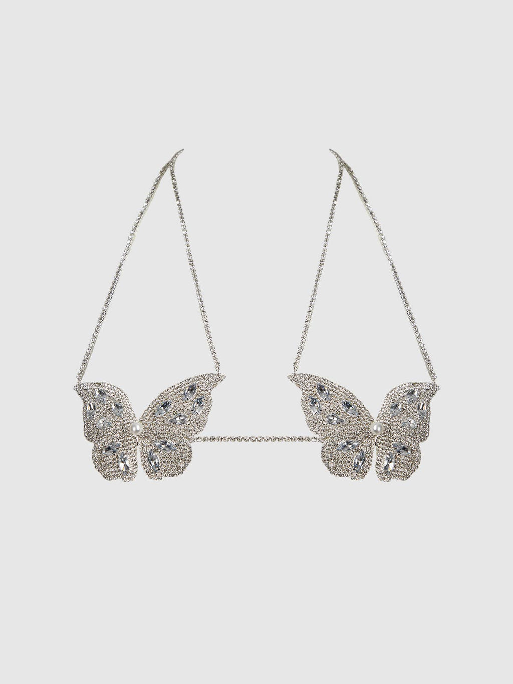 Rhinestone & Pearl Butterfly Bralette