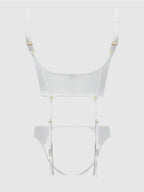 Bridal Satin & Lace Bustier & Backless Hipster Set