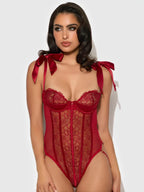 Bellvian™ Rosalie Rouge Strappy Lace Teddy