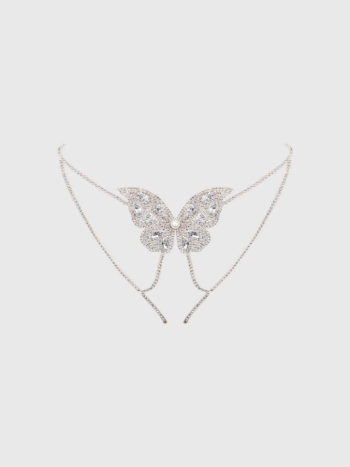 Rhinestone & Pearl Butterfly Panty