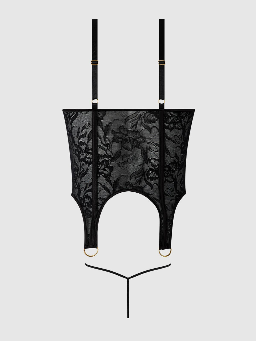 Flora Lace Bustier & G-String Set