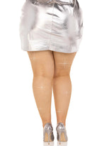LacyNighty™ Colby Plus Rhinestone Fishnet Tights