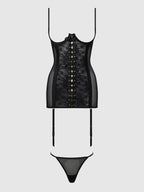 Gia Lace Open Cup Chemise & G-String Set