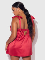 Bellvian™ Rosalie Bridal Satin and Lace Babydoll Set