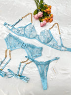 Azure Dreams Sheer Lace Lingerie Set