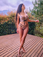 Leopard Flower Lace Lingerie Set