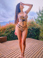 Leopard Flower Lace Lingerie Set