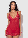 Bellvian™ Harlow Lace & Mesh Babydoll & G-String Set