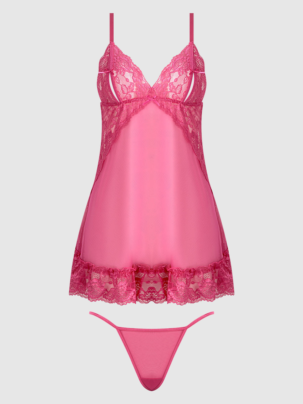 HARLOW LACE & MESH BABYDOLL & G-STRING SET