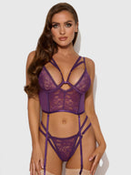 BIANCA STRAPPY LACE BUSTIER & THONG SET