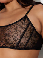 Bellvian™ Rosalie Embroidered Lace Garter Bralette & Tanga Set