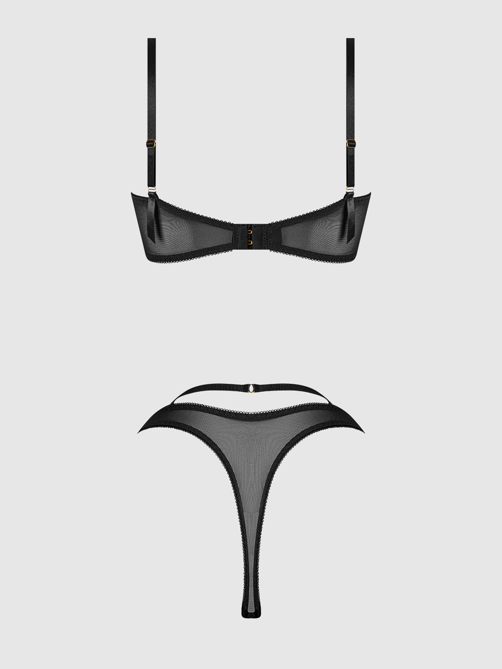 Bellvian™ Rosalie Embroidered Lace Garter Bralette & Tanga Set