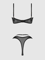 Bellvian™ Rosalie Embroidered Lace Garter Bralette & Tanga Set