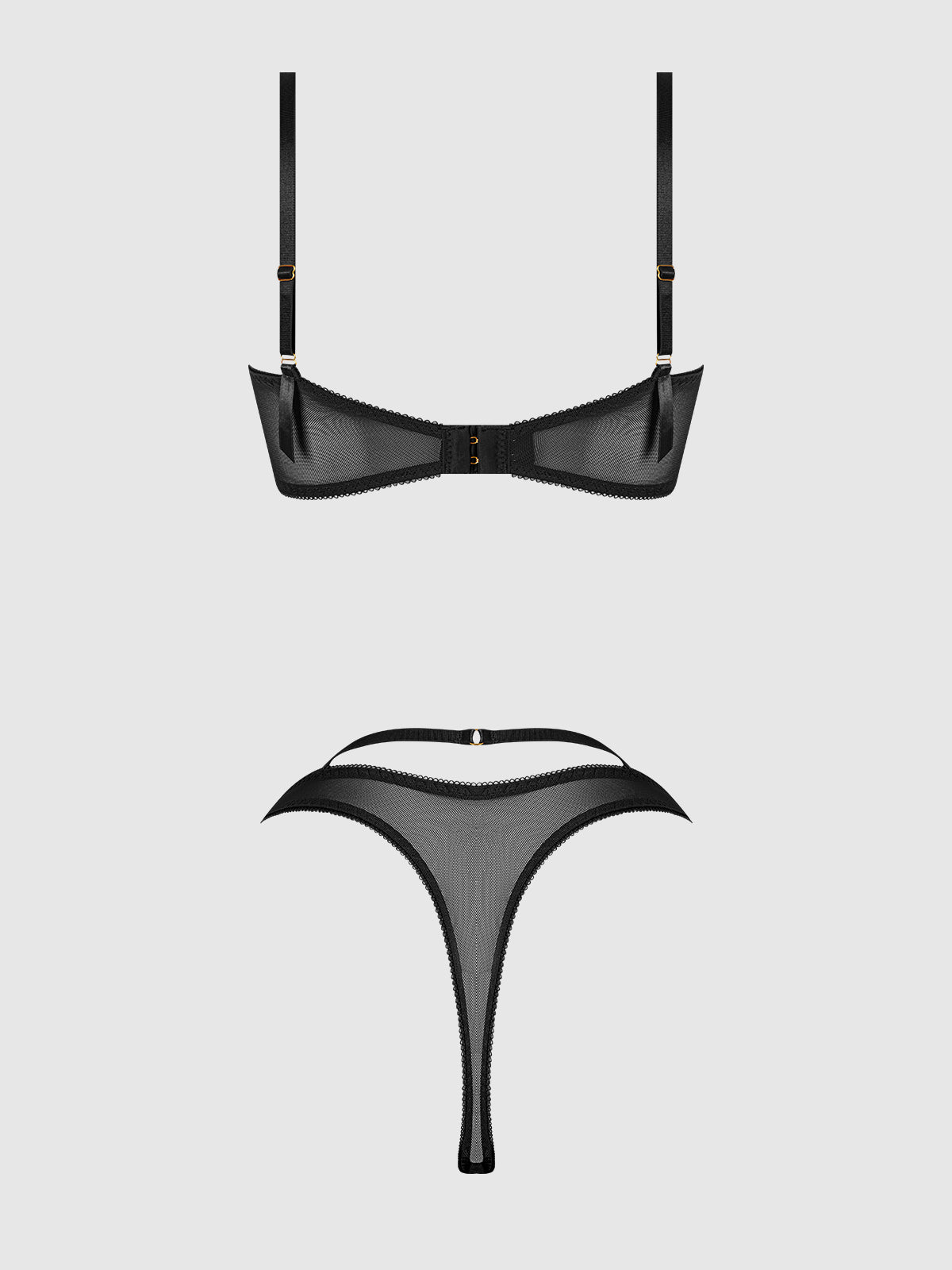 Bellvian™ Rosalie Embroidered Lace Garter Bralette & Tanga Set