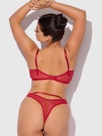 Bellvian™ Rosalie Embroidered Lace Garter Bralette & Tanga Set