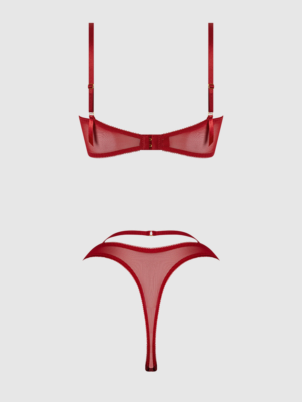 Bellvian™ Rosalie Embroidered Lace Garter Bralette & Tanga Set