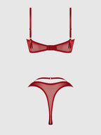 Bellvian™ Rosalie Embroidered Lace Garter Bralette & Tanga Set