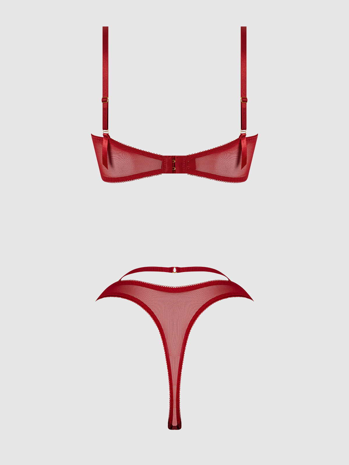 Bellvian™ Rosalie Embroidered Lace Garter Bralette & Tanga Set