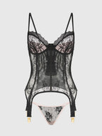 Jocelyn Satin & Lace Corset & G-String Set