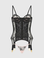 Jocelyn Satin & Lace Corset & G-String Set