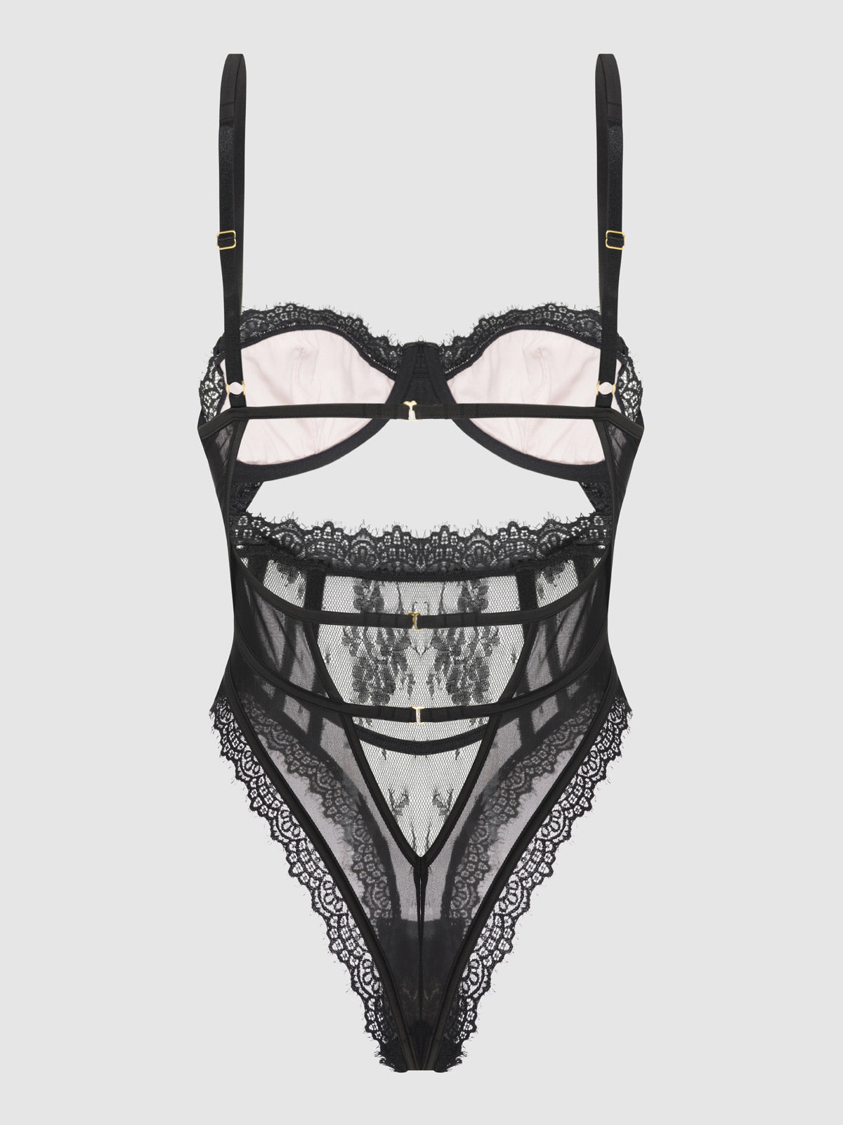 JOCELYN SATIN & LACE UNDERWIRE TEDDY