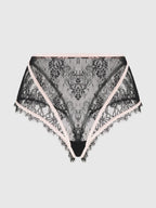 Jocelyn Eyelash Lace & Satin High Waist Cheeky