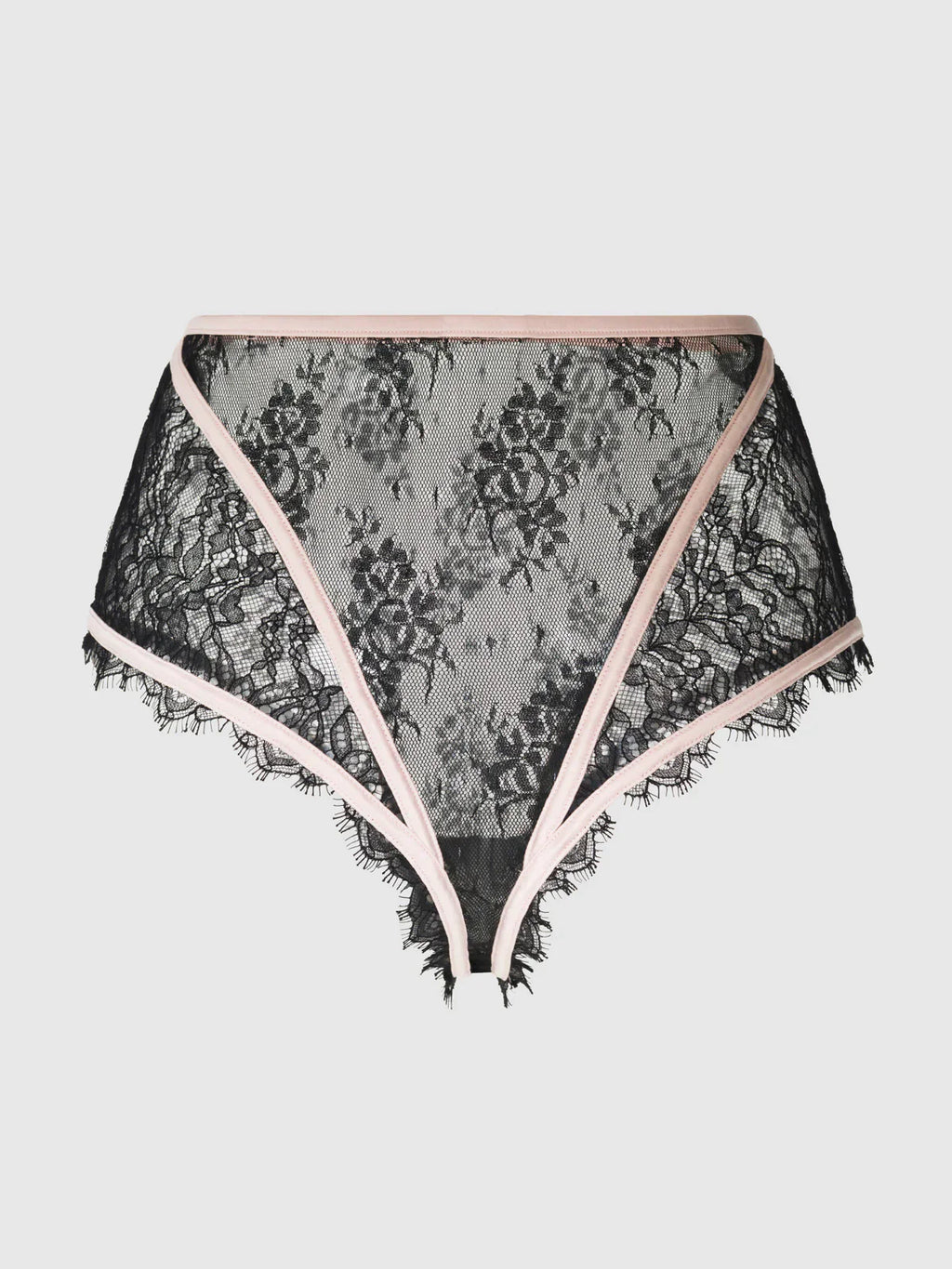 Jocelyn Eyelash Lace & Satin High Waist Cheeky