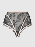 Jocelyn Eyelash Lace & Satin High Waist Cheeky