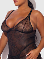 KIKI LACE STRAPPY & BACKLESS CHEMISE & G-STRING SET