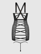 KIKI LACE STRAPPY & BACKLESS CHEMISE & G-STRING SET