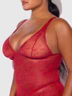 KIKI LACE STRAPPY & BACKLESS CHEMISE & G-STRING SET