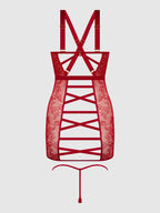 KIKI LACE STRAPPY & BACKLESS CHEMISE & G-STRING SET