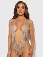 Bellvian™ Rhinestone Plunge & Fringe Teddy
