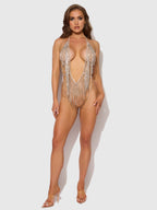 Bellvian™ Rhinestone Plunge & Fringe Teddy